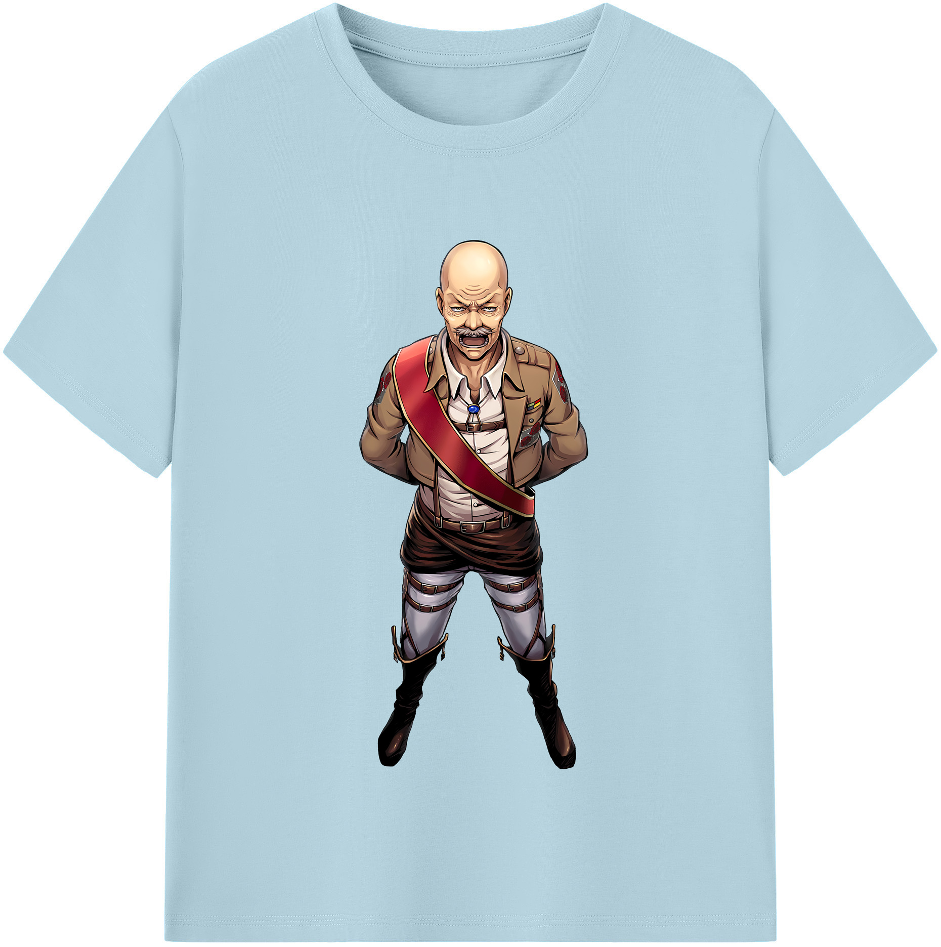 （画像用） 進撃の巨人 ドット·ピクシス Attack on Titan Dot Pixis 綿100％半袖Tシャツ（フロントプリント）